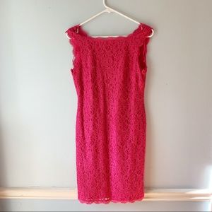 ADRIENNE PAPELL Pink Lace Mini Dress Size 10